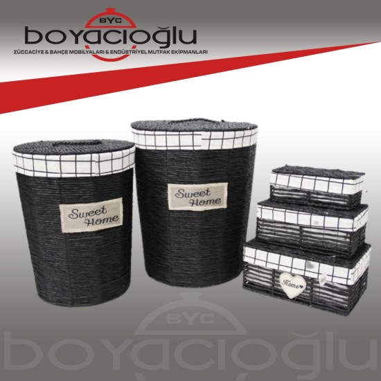 SEVER SVR-20670 HASIR ÇAMAŞIR SEPETİ 5Lİ