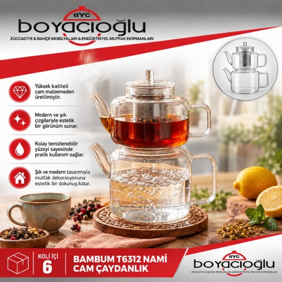 BAMBUM T6312 NAMİ CAM ÇAYDANLIK