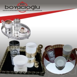 TAY-206-207-208 ŞEHZADE AYNALI TEPSİLİ TEKLİ KAHVE FİNCAN TK