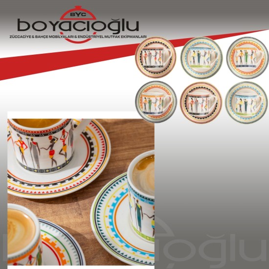 PORSİMA TE-213 HUMANOS 6LI KAHVE FİNCAN TK.