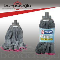 TEMSAN TM-072 JUMBO MİKROFİBER MOP GRİ
