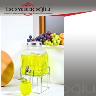 TUTKU-TD02 RÖLYEFLİ CAM SEBİL ŞERBETLİK 3LT 