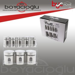 TW-TK8P PEROTTİ SİLVA METAL 8Lİ BAHARATLIK