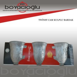 TWİNSY CAM KULPLU ÇAY BARDAK