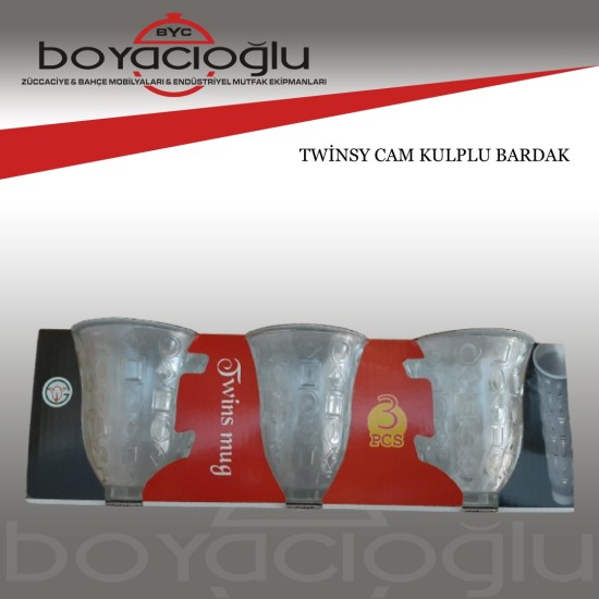 TWİNSY CAM KULPLU ÇAY BARDAK TWİNSY CAM KULPLU ÇAY BARDAK
