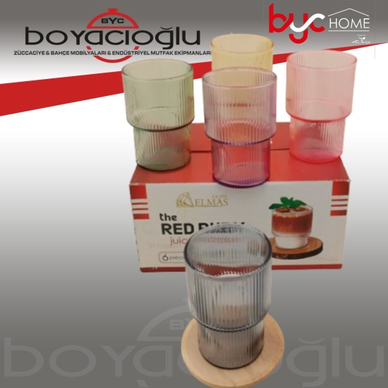 WARDY-01686 6LI RENKLİ PİNTEREST CAM BARDAK WARDY-01686 6LI RENKLİ PİNTEREST CAM BARDAK