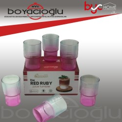 WARDY-01723 PİNTEREST CAM BARDAK ÇİFT RENK 6LI