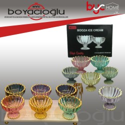 WARDY-17176 ASORTİ 6LI CAM KASE DONDURMALIK