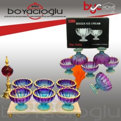 WARDY-18586 RAİNBOW 6LI CAM KASE DONDURMALIK