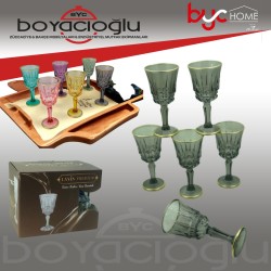 WARDY-24662 LAVİN 6LI KAHVE YANI BARDAK