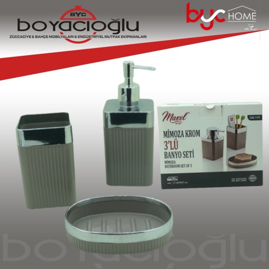 MAXEL Y-879 MİMOZA 3LÜ BANYO SETİ MAXEL Y-879 MİMOZA 3LÜ BANYO SETİ