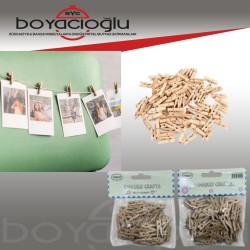 YAKUT-12819 AHŞAP MİNİ MANDAL 50Lİ