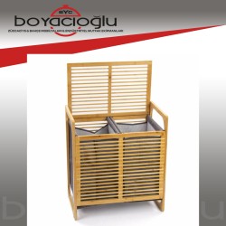 YCK-473 BAMBU KİRLİ SEPETİ 2BÖLMELİ