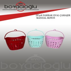 ZP318 ZAMBAK OVAL ÇAMAŞIR MANDAL SEPETİ
