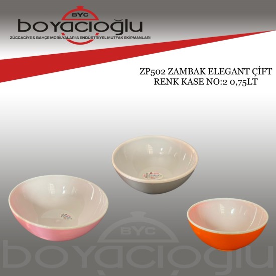 ZP502 ZAMBAK ELEGANT ÇİFT RENK KASE NO:2 0,75LT ZP502 ZAMBAK ELEGANT ÇİFT RENK KASE NO:2 0,75LT