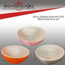 ZP504 ZAMBAK ELEGANT ÇİFT RENK KASE NO:4 3LT