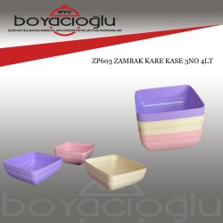 ZP603 ZAMBAK KARE KASE 3NO 4LT