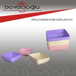 ZP604 ZAMBAK KARE KASE 4NO 6LT