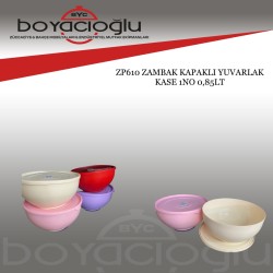 ZP610 ZAMBAK KAPAKLI YUVARLAK KASE 1NO 0,85LT