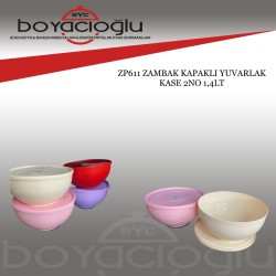 ZP611 ZAMBAK KAPAKLI YUVARLAK KASE 2NO 1,4LT
