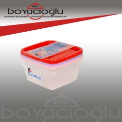 ZP668 ZAMBAK KARE SAKLAMA SETİ 3LÜ 2NO