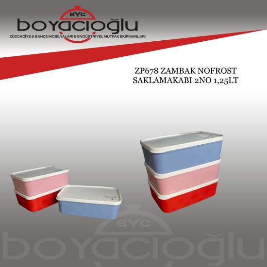 ZP678 ZAMBAK NOFROST SAKLAMAKABI 2NO 1,25LT ZP678 ZAMBAK NOFROST SAKLAMAKABI 2NO 1,25LT